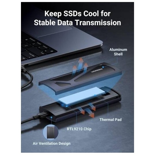 UGREEN USB-C Female to M.2 M-Key 10G Enclosure C TO C Cable - CM400 - 10902