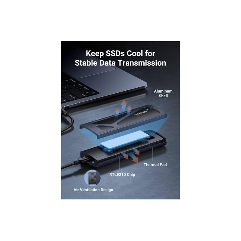 UGREEN USB-C Female to M.2 M-Key 10G Enclosure C TO C Cable - CM400 - 10902