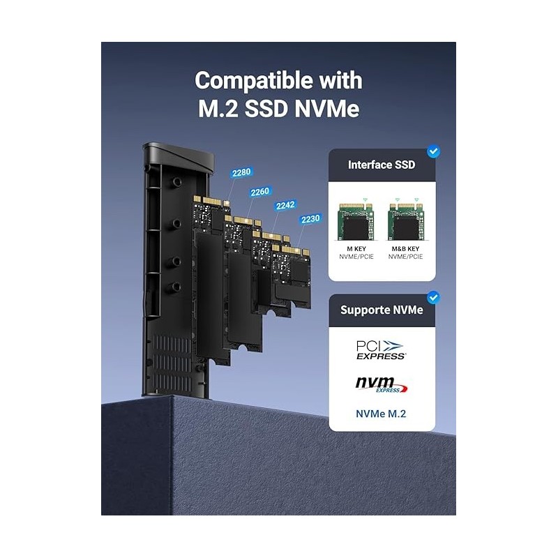 UGREEN M.2 NVMe SSD Enclosure 10Gbps USB 3.2 Gen 2 (10 Gbps) to NVME M-Key/(B+M) - CM767 - 35267