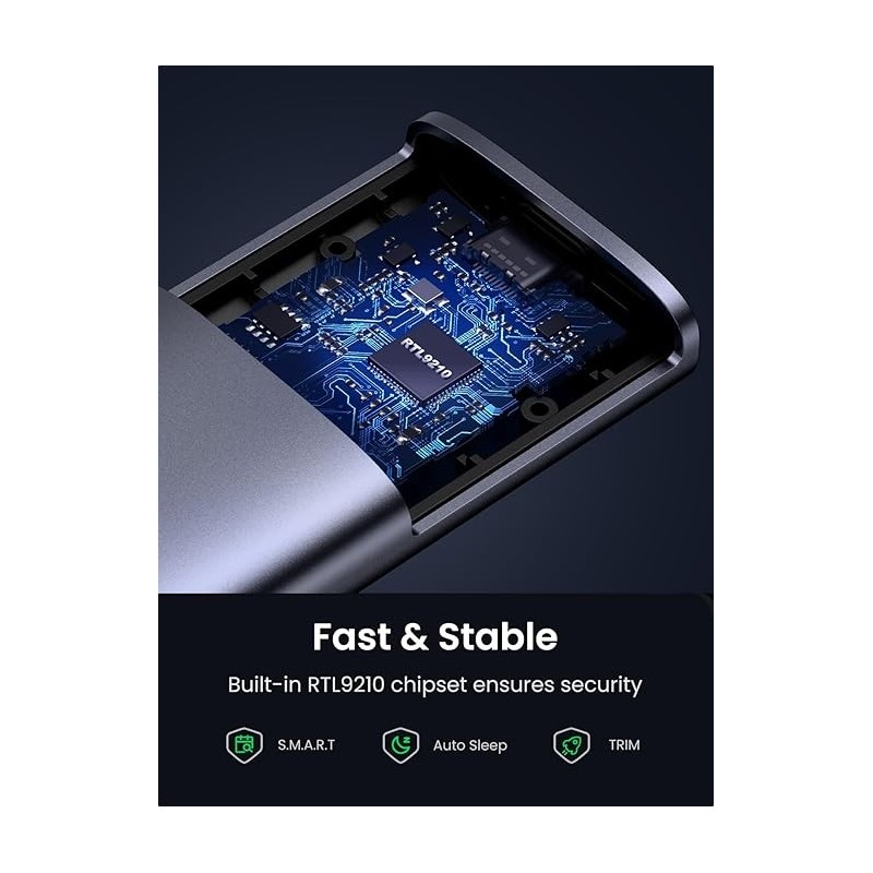 UGREEN M.2 NVMe SSD Enclosure 10Gbps USB 3.2 Gen 2 (10 Gbps) to NVME M-Key/(B+M) - CM767 - 35267