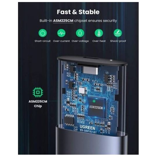 UGREEN USB 3.0 to M.2 NGFF 5G Enclosure A TO C Cable - CM400 - 10903