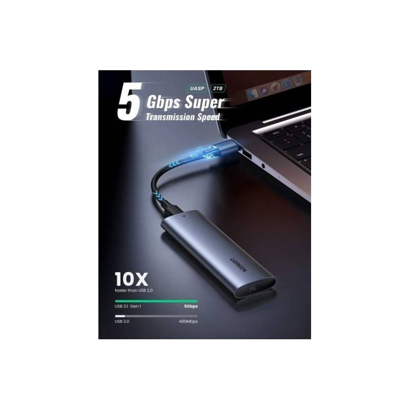 UGREEN USB 3.0 to M.2 NGFF 5G Enclosure A TO C Cable - CM400 - 10903