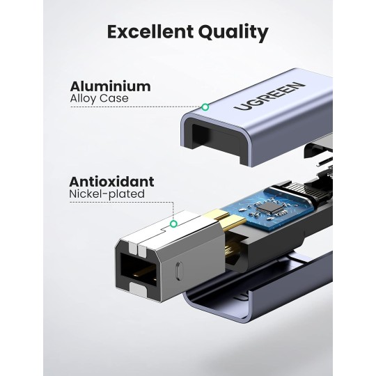 UGREEN USB2.0 USB-C/F to USB2.0 B/M Adapter - US382 - 20120