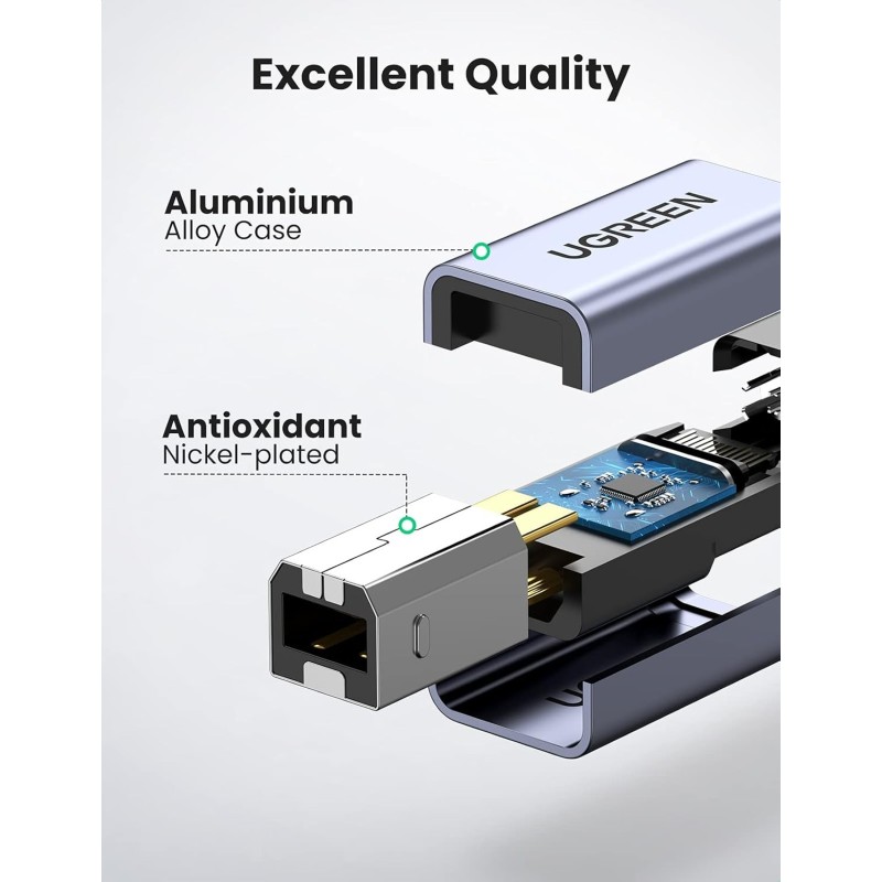 UGREEN USB2.0 USB-C/F to USB2.0 B/M Adapter - US382 - 20120