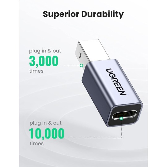 UGREEN USB2.0 USB-C/F to USB2.0 B/M Adapter - US382 - 20120