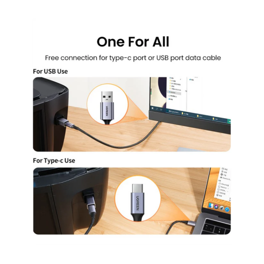 UGREEN USB2.0 USB-C/F to USB2.0 B/M Adapter - US382 - 20120