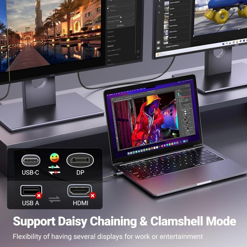 UGREEN USB C to DisplayPort 1.4 Cable 8K@60Hz 4K@240Hz - CM556 - 25157