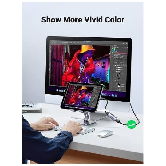 UGREEN 70444 USB C to HDMI Adapter Cable 4K@60Hz Aluminum Type C Thunderbolt 4/3 Converter Male to Female  - CM297 - 70444