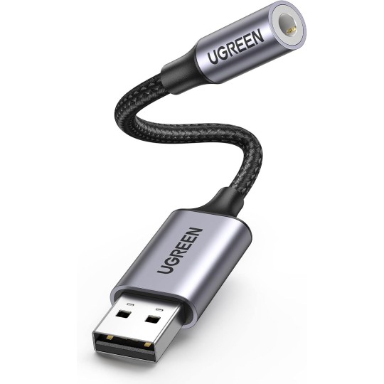 UGREEN USB 2.0 to 3.5mm Audio Adapter Aluminum Alloy - CM477 - 30757