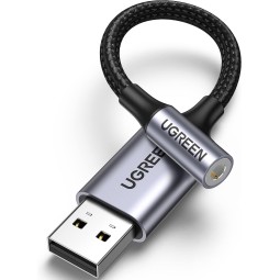 UGREEN USB 2.0 to 3.5mm Audio Adapter Aluminum Alloy - CM477 - 30757