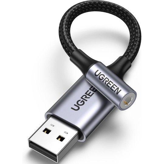 UGREEN USB 2.0 to 3.5mm Audio Adapter Aluminum Alloy - CM477 - 30757
