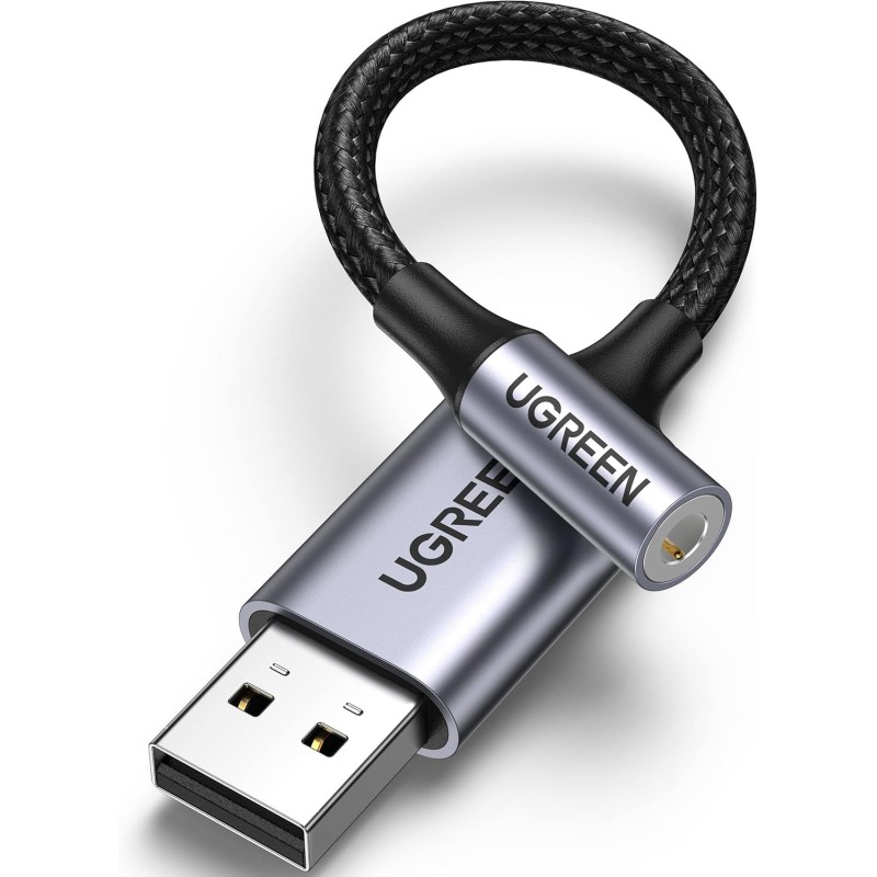 UGREEN USB 2.0 to 3.5mm Audio Adapter Aluminum Alloy - CM477 - 30757