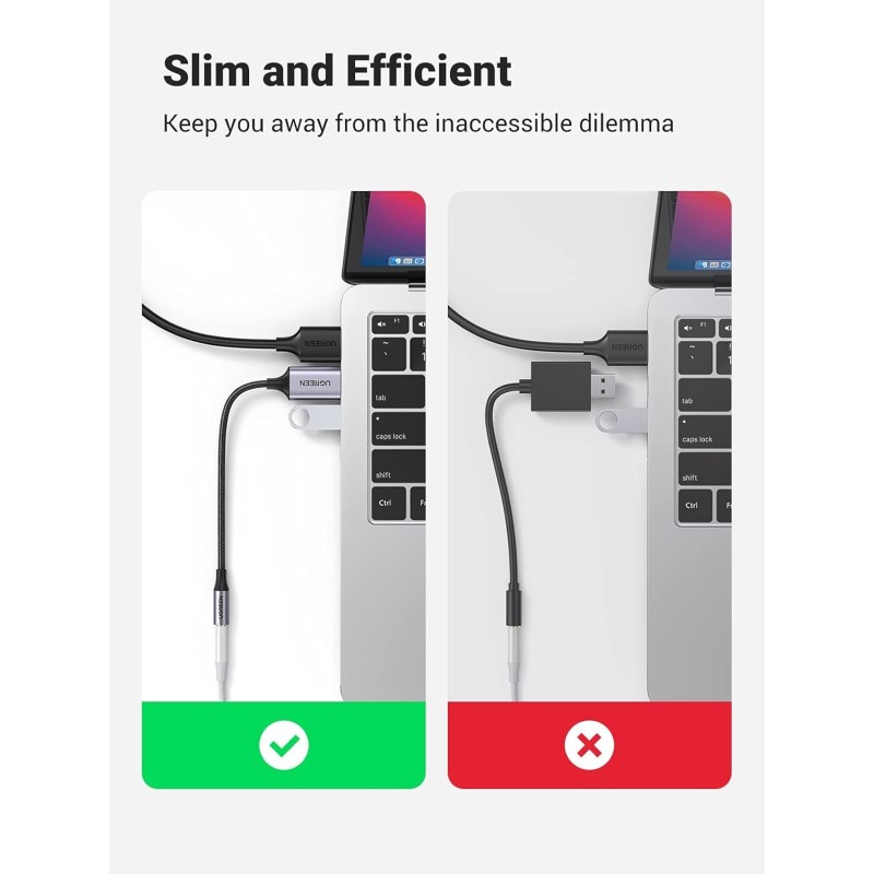 UGREEN USB 2.0 to 3.5mm Audio Adapter Aluminum Alloy - CM477 - 30757