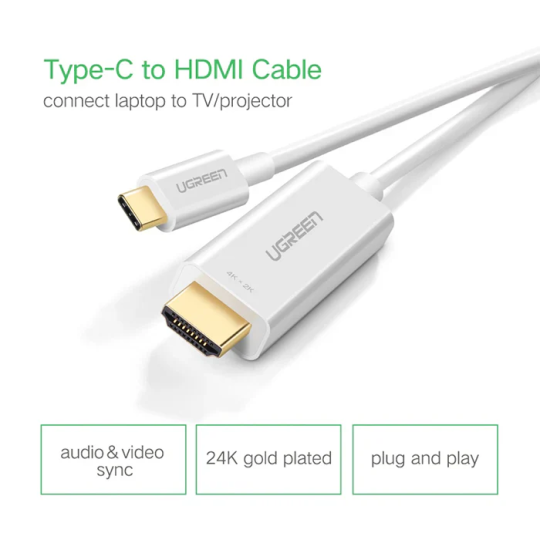 UGREEN USB Type C to HDMI Cable Male to Male ABS Case - MM121 - 30841