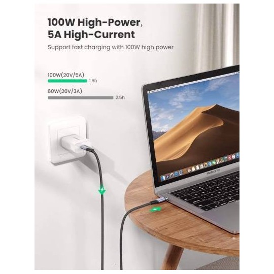 UGREEN USB-C 3.1 GEN2 Male To Male  5A Data Cable 10Gbps 240WATT 1 m - US355 - 80150