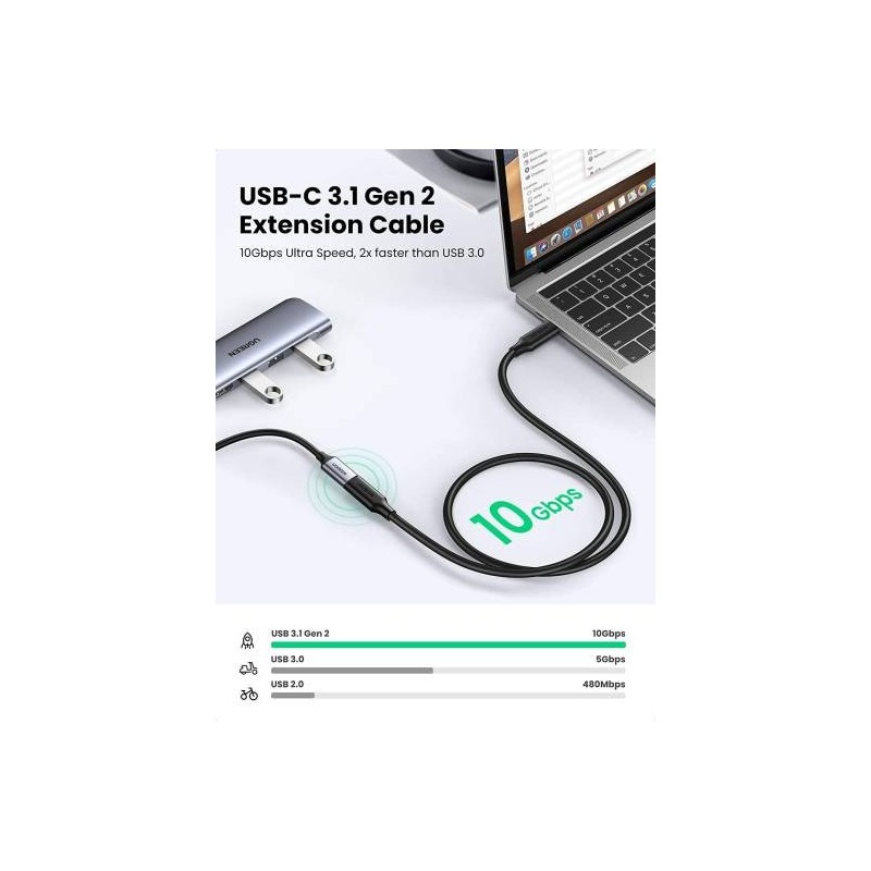 UGREEN USB-C/M to USB-C/F Gen2 5A Extension Cable - US353 - 10387