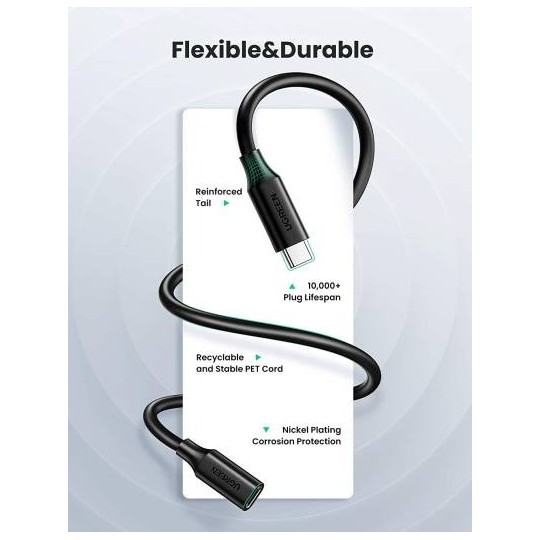 UGREEN USB-C/M to USB-C/F Gen2 5A Extension Cable - US353 - 10387