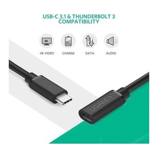 UGREEN USB Type C Male to Female Extension Cable - ED008 - 40574
