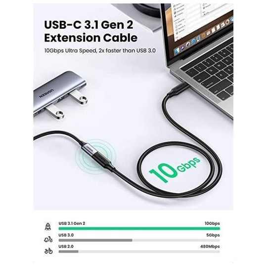 UGREEN USB Type C Male to Female Extension Cable - ED008 - 40574