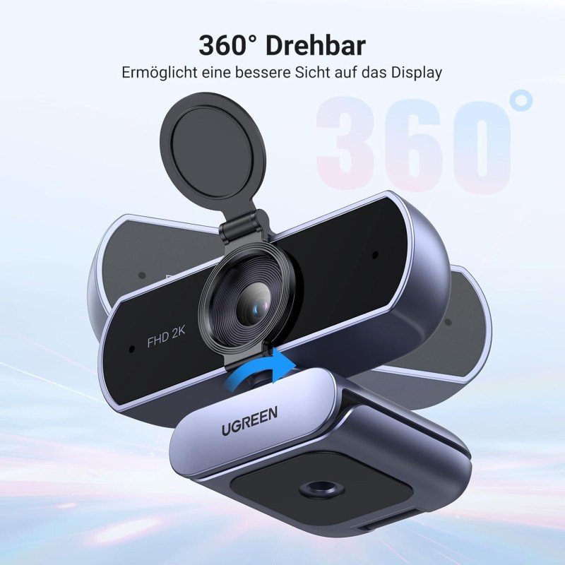 UGREEN 2K Webcam, Full HD 1080P Webcam for PC, Web Camera with Autofocus - CM717 - 25442