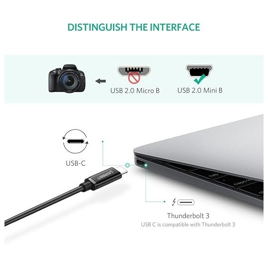 UGREEN USB -C 2.0 Male To Mini USB 5Pin Male Cable - US242 - 50445