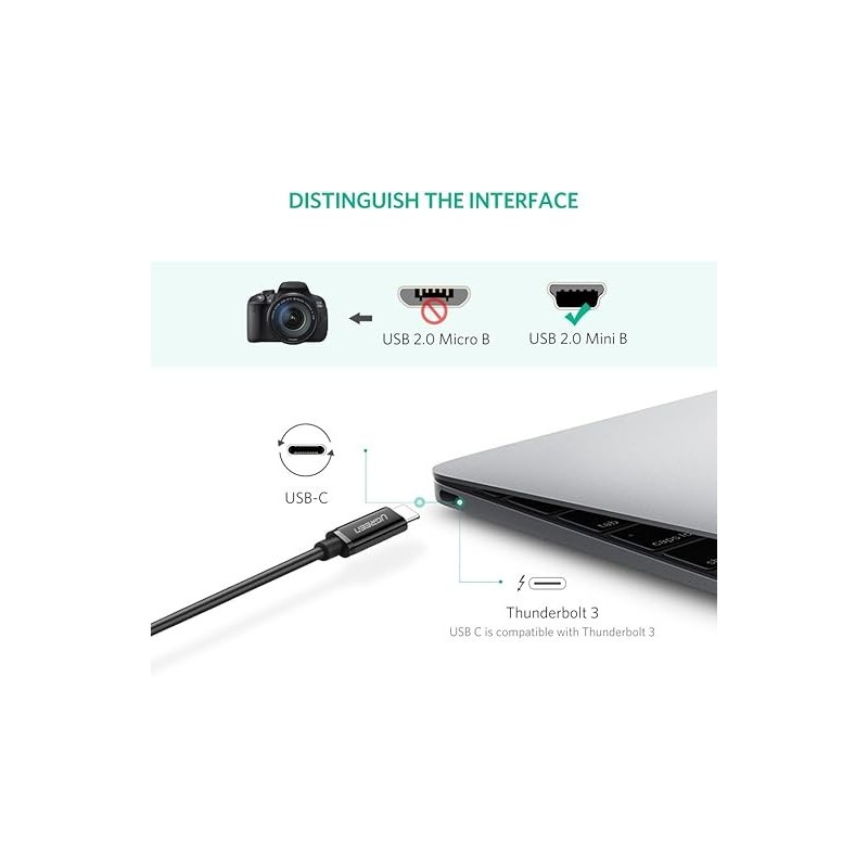 UGREEN USB -C 2.0 Male To Mini USB 5Pin Male Cable - US242 - 50445