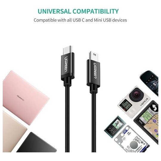 UGREEN USB -C 2.0 Male To Mini USB 5Pin Male Cable - US242 - 50445