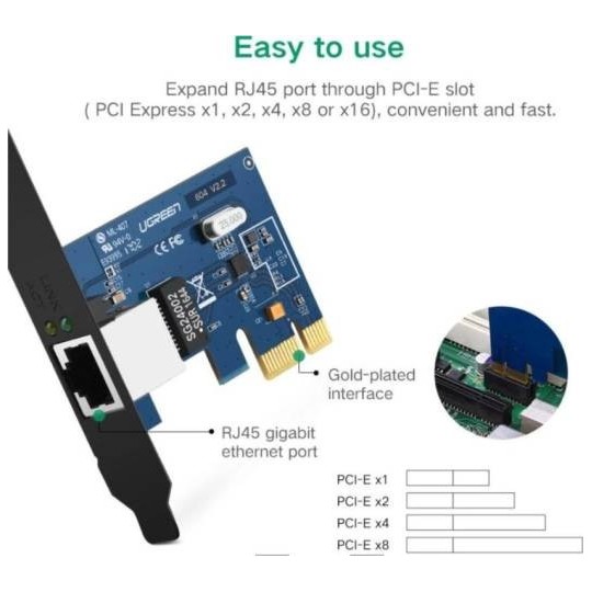UGREEN Gigabit 10/100/1000Mbps PCI Express Network Adapter - US230 - 30771