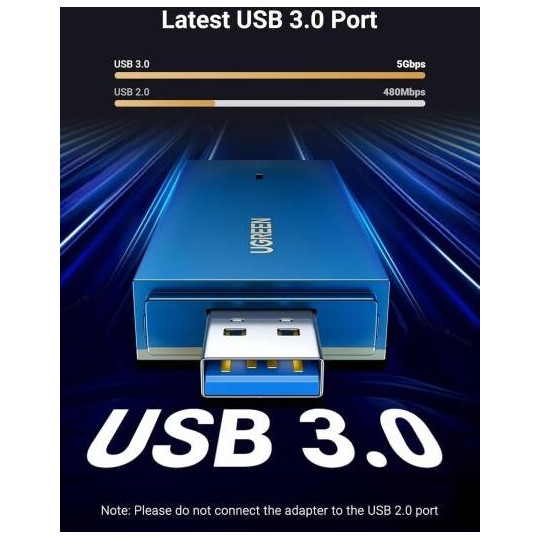 UGREEN AX1800 Dual-Band Wireless Adapter (Wi-Fi 6) 2.4GHz: 574Mbps, 5GHz: 1201Mbps - CM499 - 90340