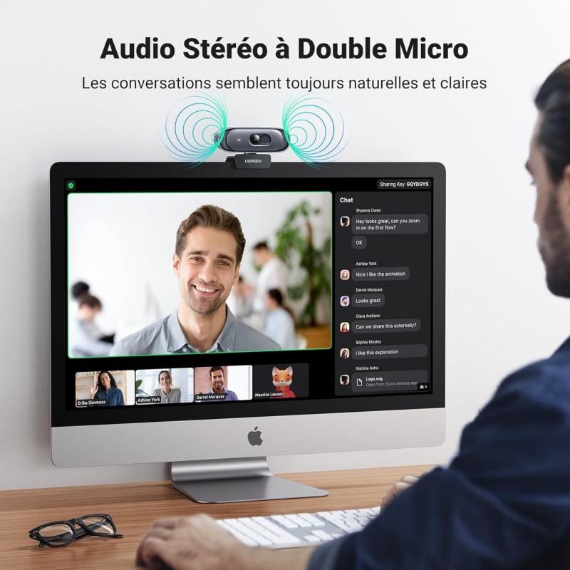 UGREEN 2K@30fps Webcam for PC, Full HD 1080p@60fps Web Camera, Auto Focus & Light Correction - CM778 - 35626