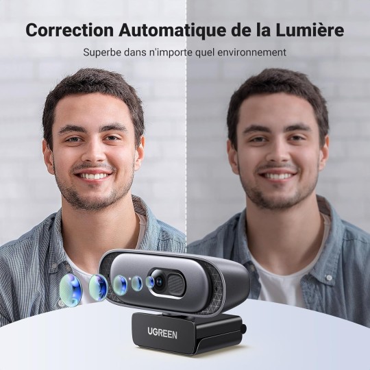 UGREEN 2K@30fps Webcam for PC, Full HD 1080p@60fps Web Camera, Auto Focus & Light Correction - CM778 - 35626