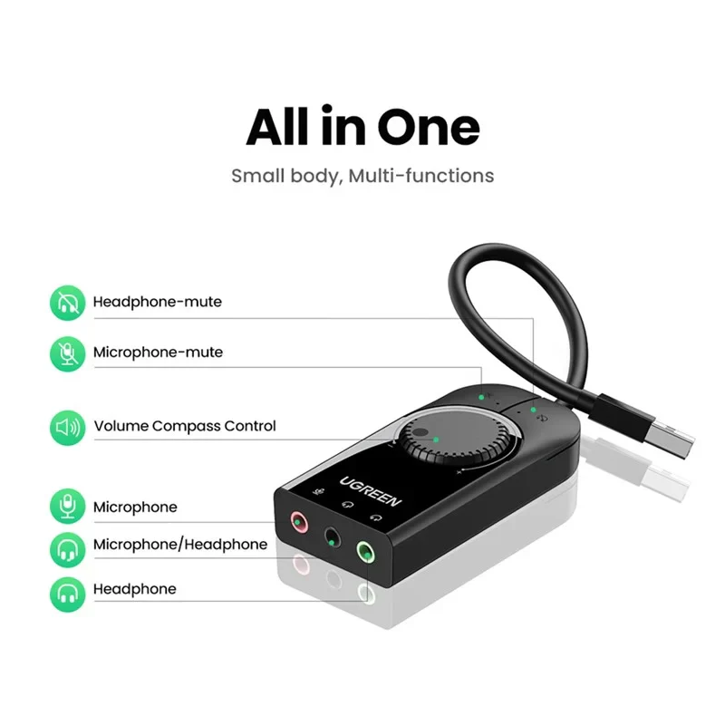 UGREEN USB External Stereo Sound Adapter - CM129 - 50599