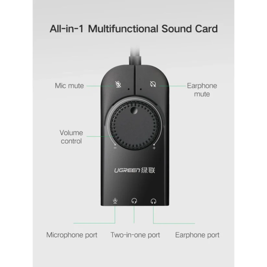 UGREEN USB External Stereo Sound Adapter - CM129 - 50599