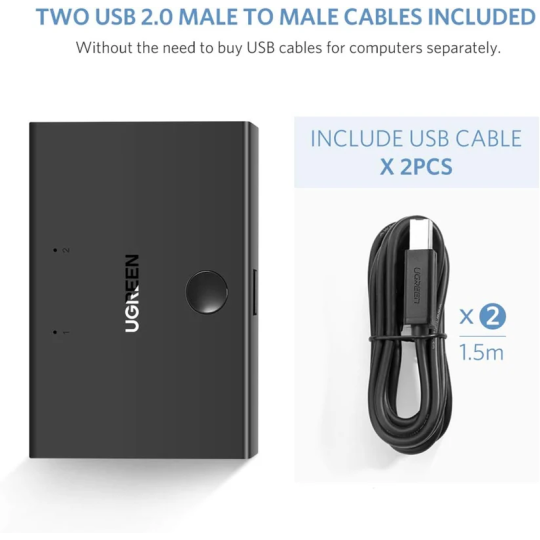 UGREEN USB 2.0 Sharing Switch 2x1 - US158 - 30345