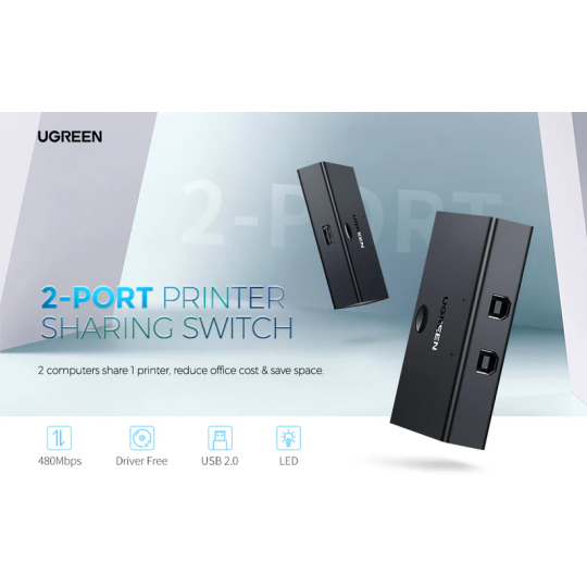 UGREEN USB 2.0 Sharing Switch 2x1 - US158 - 30345