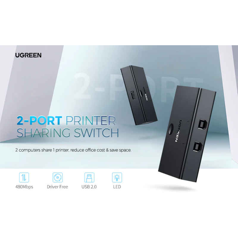 UGREEN USB 2.0 Sharing Switch 2x1 - US158 - 30345