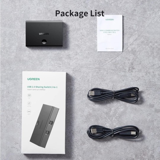 UGREEN USB 2.0 Sharing Switch 2x1 - US158 - 30345