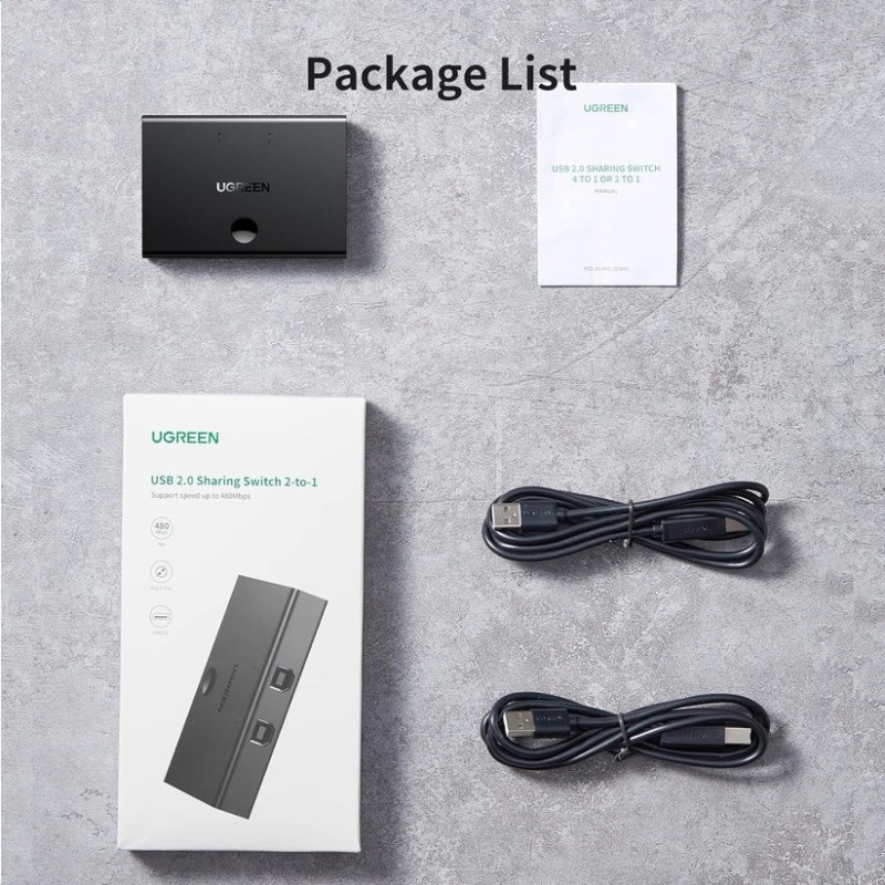 UGREEN USB 2.0 Sharing Switch 2x1 - US158 - 30345