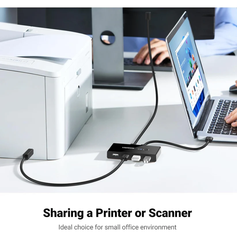 UGREEN 2 In 4 Out USB 2.0 Sharing Switch Box - US216 - 30767