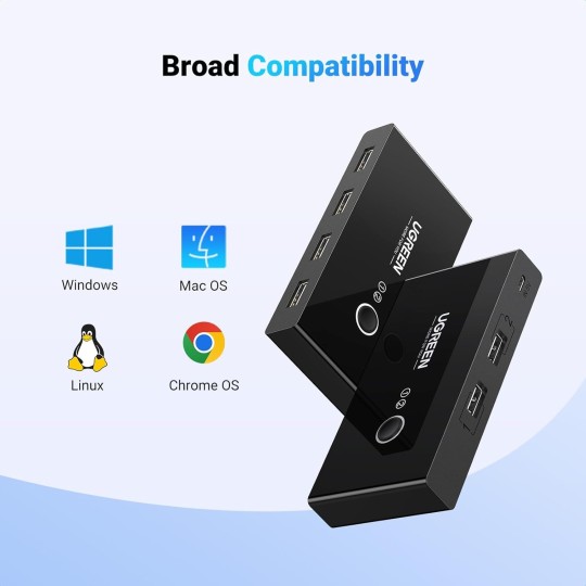 UGREEN 2 In 4 Out USB 2.0 Sharing Switch Box - US216 - 30767