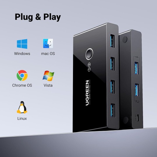 UGREEN 2 In 4 Out USB 3.0 Sharing Switch Box - US216 - 30768