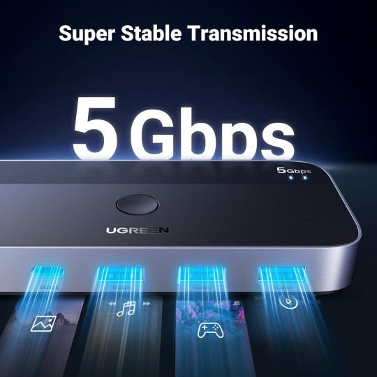 UGREEN USB 3.0 Switch 2 Computers Sharing USB C & A Devices - CM662 - 15705