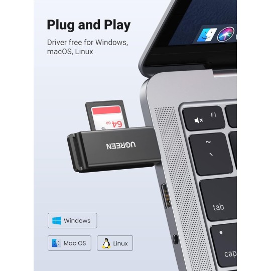 UGREEN USB 3.0 to TF + SD Dual Card Reader - CM104 - 40752