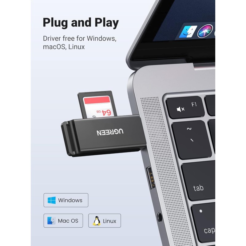 UGREEN USB 3.0 to TF + SD Dual Card Reader - CM104 - 40752
