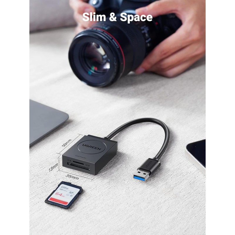 UGREEN USB 3.0 Card Reader TF+SD Simultaneous Use - CR127 - 20250