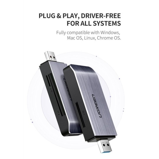 UGREEN USB-A 3.0 to TF/SD/CF/MS Multifunction Card Reader Multi-Read - CM180 - 50541