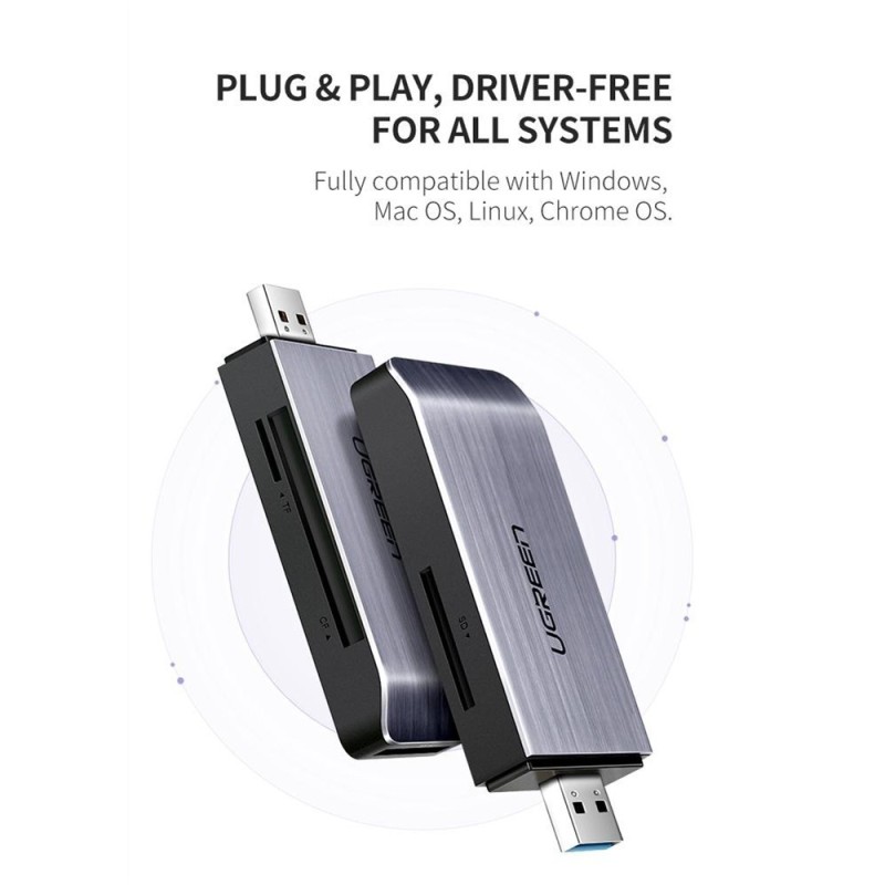 UGREEN USB-A 3.0 to TF/SD/CF/MS Multifunction Card Reader Multi-Read - CM180 - 50541
