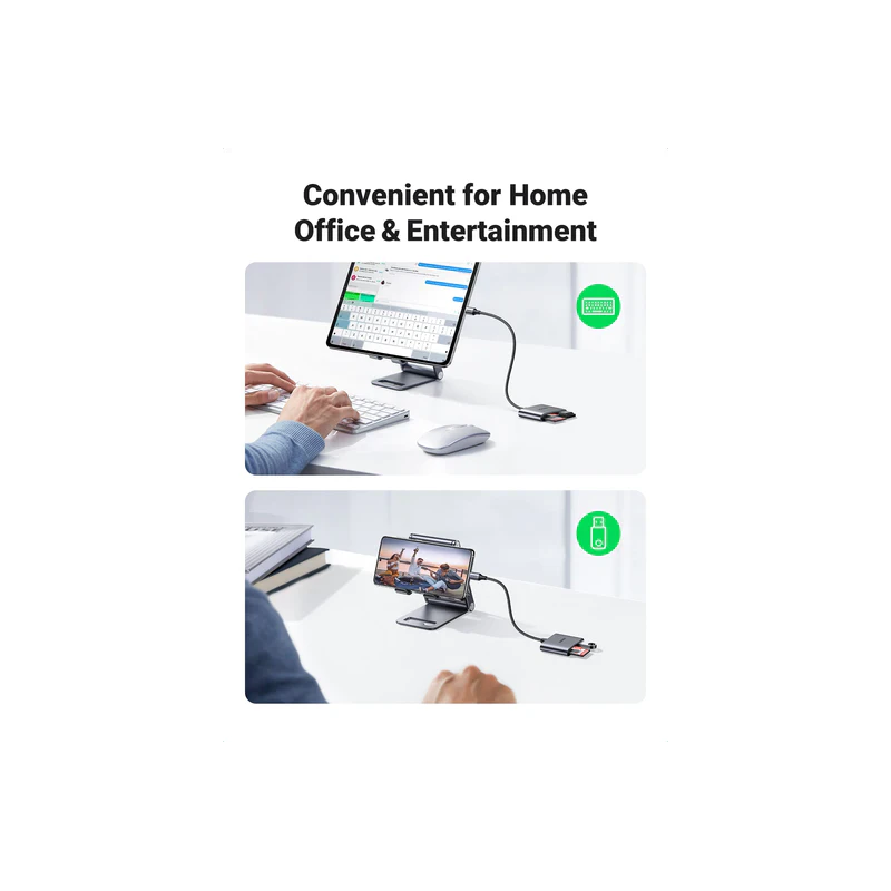 UGREEN USB-C to SD/TF + USB 2.0 Memory Card Reader - CM387 - 80798