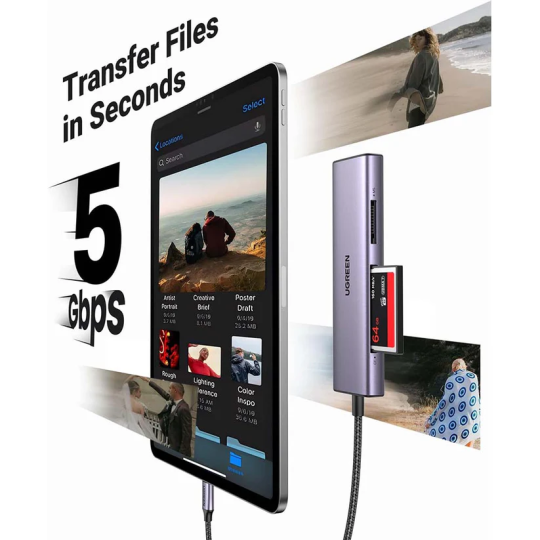 UGREEN 4-In-1 USB-C 3.1 Card Reader TF/SD/MS/CF 3.0 - CM627 - 15307