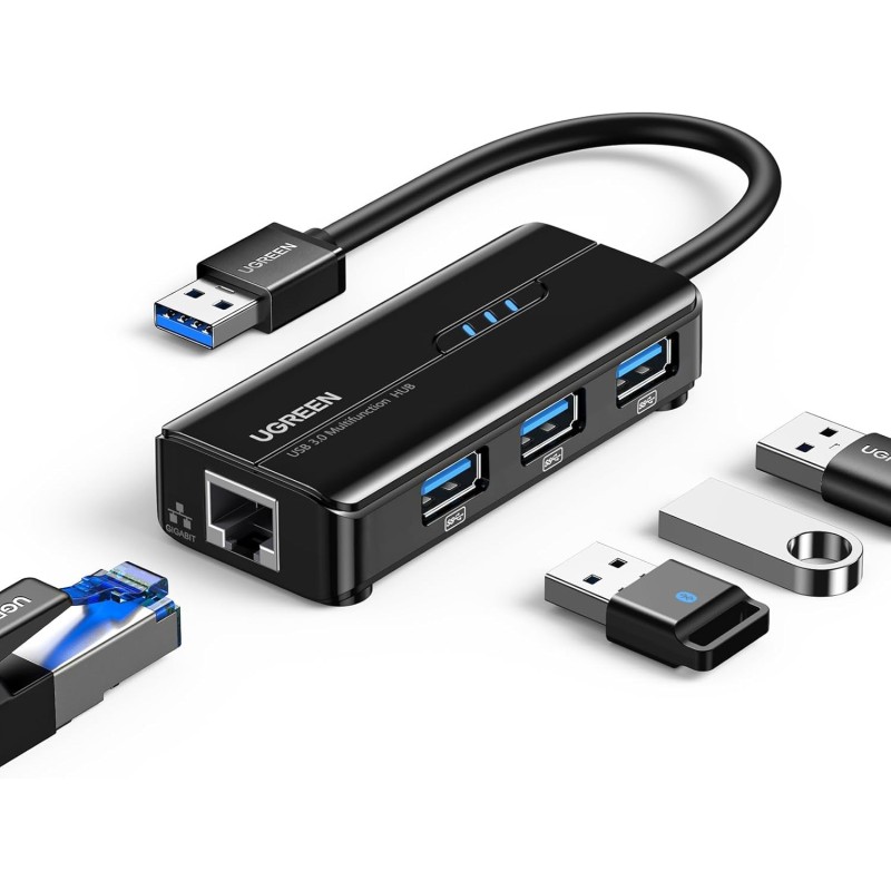 UGREEN USB 3.0 Hub with Gigabit Ethernet Adapter - 20265